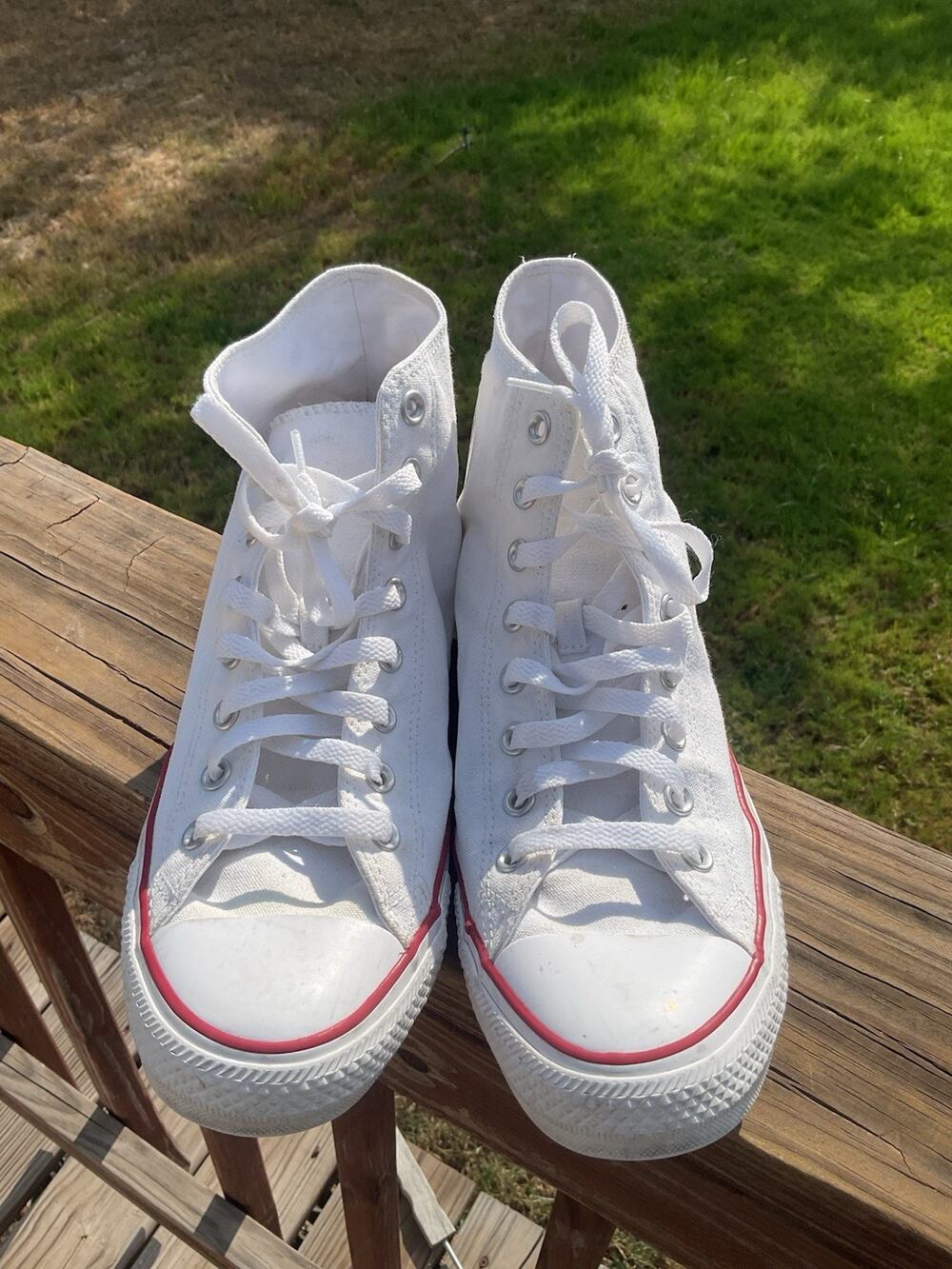Converse Chuck Taylor All Star White Canvas Mens High Top Sneakers US M10 W 12